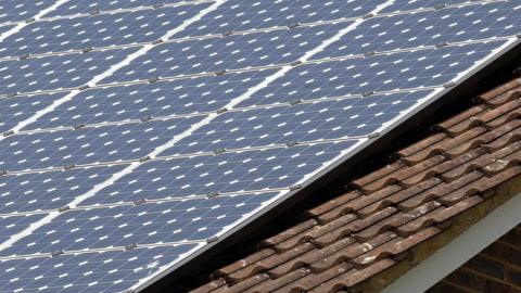 Solar panels on a roof