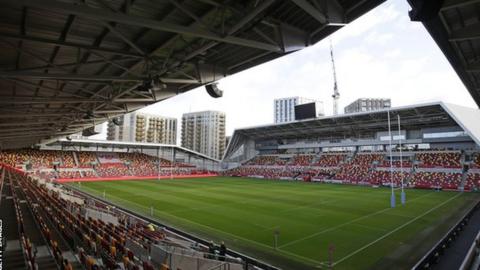 London Irish's home match with Bath was scheduled to take place at the Brentford Community Stadium on New Year's Day