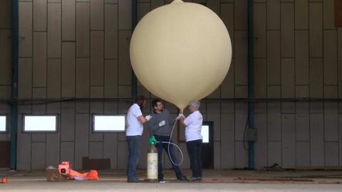 Test launch of the balloon