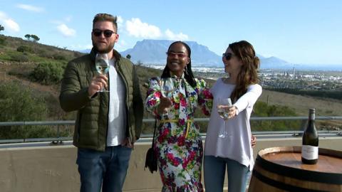 People drinking sparkling wine in South Africa