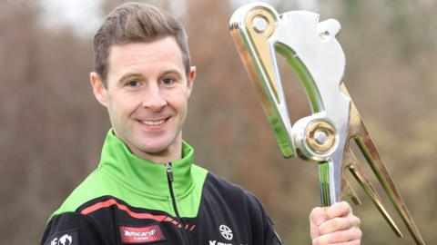 Jonathan Rea with the Irish Motorcyclist of the Year award