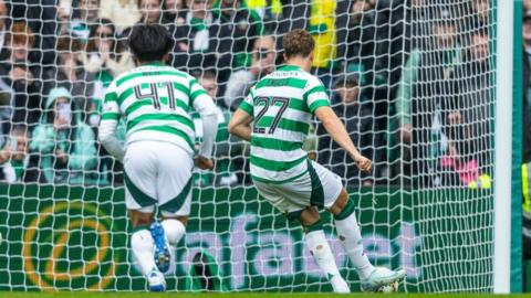 Arne Engels scores from the penalty spot