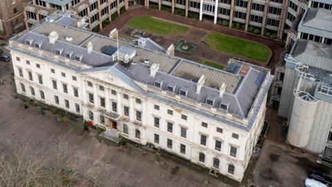 An aerial shot of the Royal Mint Court, the proposed site of the new Chinese embassy in London.