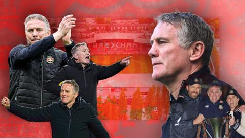 A collage of Wrexham manager Phil Parkinson