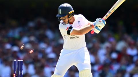 Ollie Pope is bowled