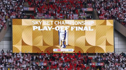 Big screen at the Championship play-off final