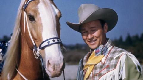 Roy Rogers, an American actor and singer and his horse, Trigger.