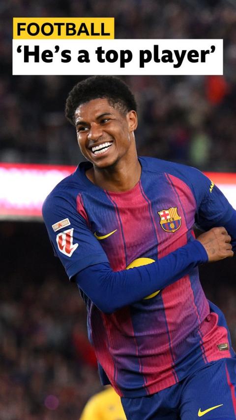 Marcus Rashford playing for Barcelona