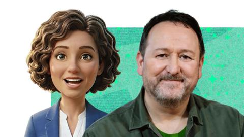 An AI image of a person alongside expert gardener Mark Lane