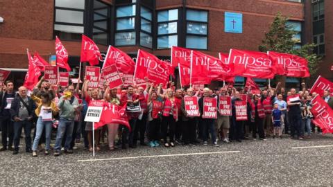 Nipsa members on strike