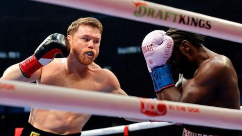Saul Canelo Alvarez punches Terence Crawford