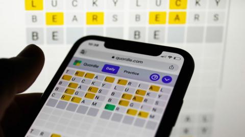 Quordle on a phone screen