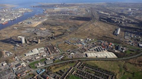 Aerial shot of the site