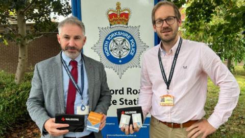 Danny Stannard (L) and Craig Bosomworth (R) from North Yorkshire Police