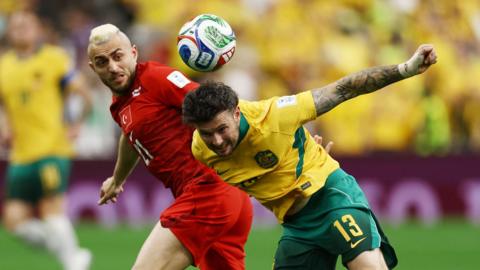 Australia's Aiden O'Neill in action with Turkey's Baris Yilmaz
