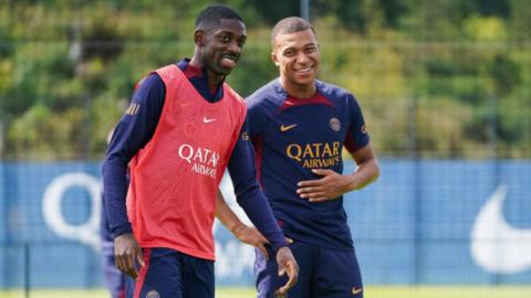 PSG's Kylian Mbappe and Ousmane Dembele