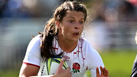 Abbie Ward playing for England