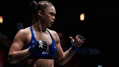 Ronda Rousey in the octagon 