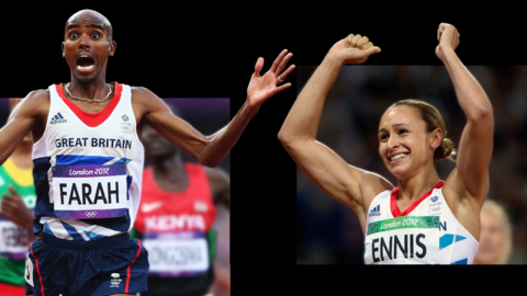 Mo Farah and Jess Ennis at London 2012 Olympics