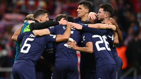 Manchester City players celebrate