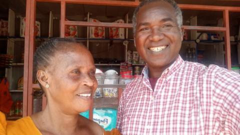 Sammy Awami's parents at their store