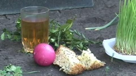 Offerings at a Georgian grave