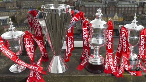 Scotland's four senior league trophies