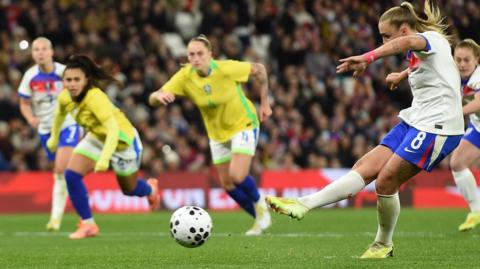 Stanway takes penalty against Brazil