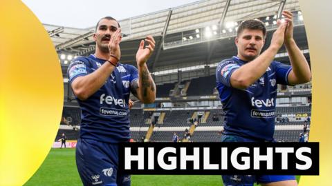 Toulouse players celebrate victory at Hull FC