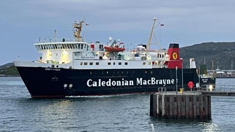 CalMac's MV Lord of the Isles ferry at Lochboisdale on South Uist.