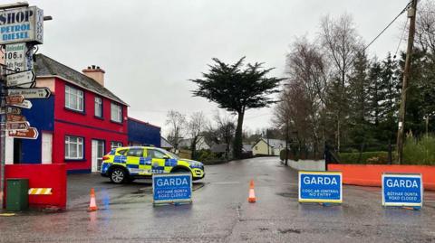 Gardaí at the scene of the crash