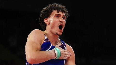 Scotland's Reuben Ward in the men's all-around gymnastics final