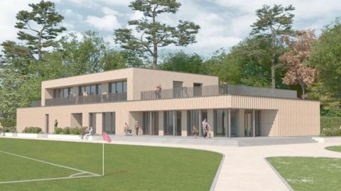 An artist's impression of the new sports hub on the former plant nursery site. 