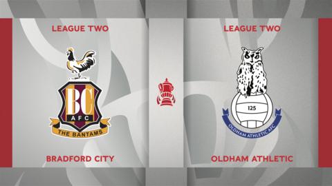 Bradford City v Oldham Athletic badge graphic