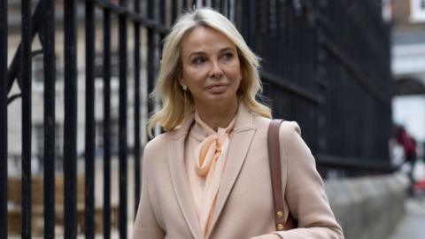Corinna zu Sayn-Wittgenstein-Sayn arrives for a court hearing at the Royal Courts of Justice on March 29, 2022 in London, England