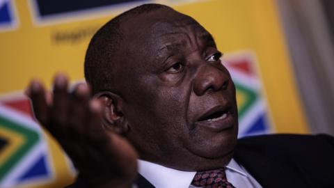 South African President Cyril Ramaphosa speaking to foreign correspondents in Johannesburg on 1 November 2018
