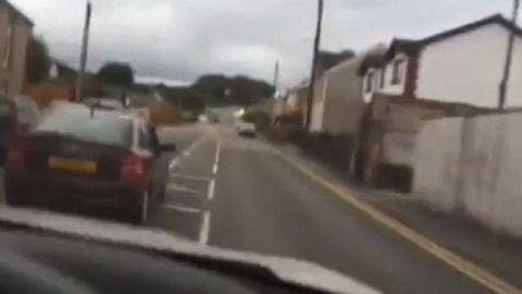 Justin Dean Jones filming himself driving at speed in Llanelli