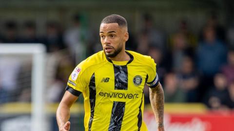 Warren Burrell in action for Harrogate Town