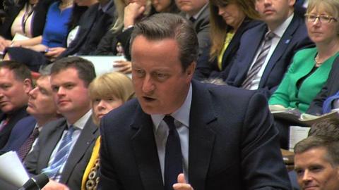 David Cameron at the despatch box