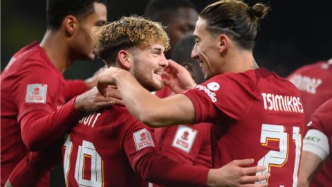 Liverpool players celebrate