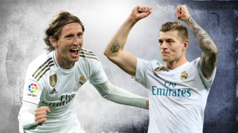 Real Madrid's Luka Modric and Toni Kroos