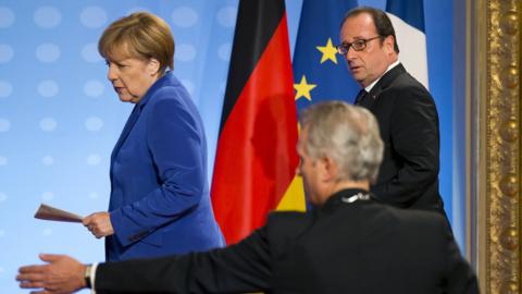 Angela Merkel and Francois Hollande