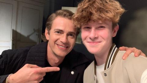 Hayden Christensen and Newsround viewer Findlay.