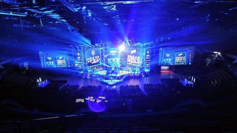 The arena for Counter-Strike: Global Offensive Final game during ESL Intel Extreme Masters in March 2020