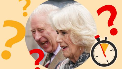 Archive image of the King and Queen Camilla sharing a joke during a visit to Scotland