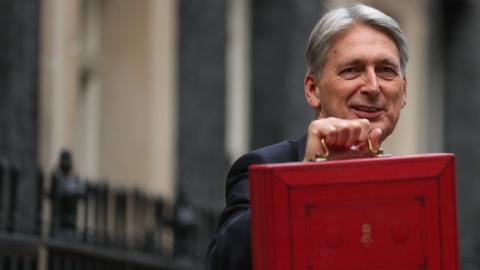Chancellor Philip Hammond with the Budget box