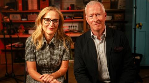 Gillian Anderson and John Wilson in the This Cultural Life studio