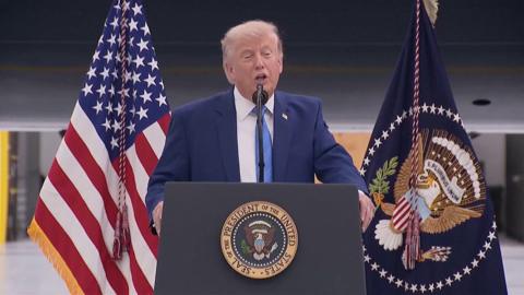 Donald Trump at a podium