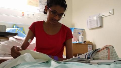 Tejal Paliya studying in hospital