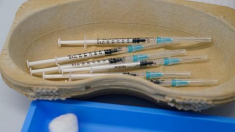 Covid vaccination syringes